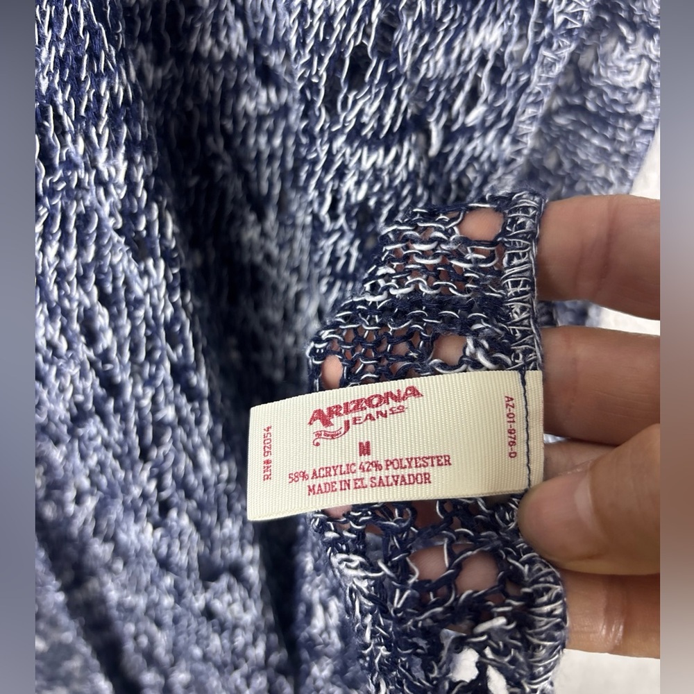 Arizona Jean Company Blue Patterned Fringe Cardigan‎ - Picture 10 of 11